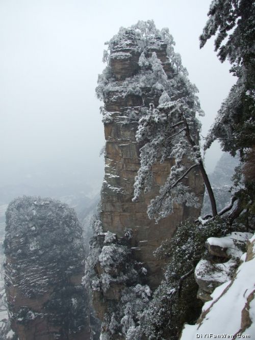 張家界雪景圖片