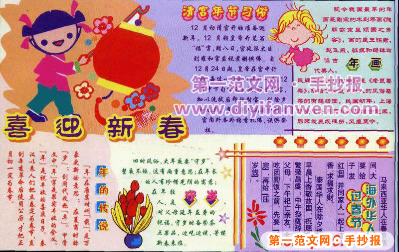 喜迎新春手抄報