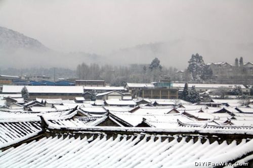 雲南麗江雪景圖片