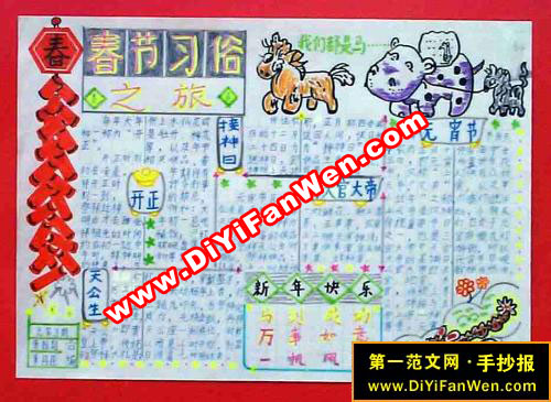 春節習俗手抄報