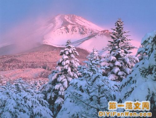 富士山雪景圖片