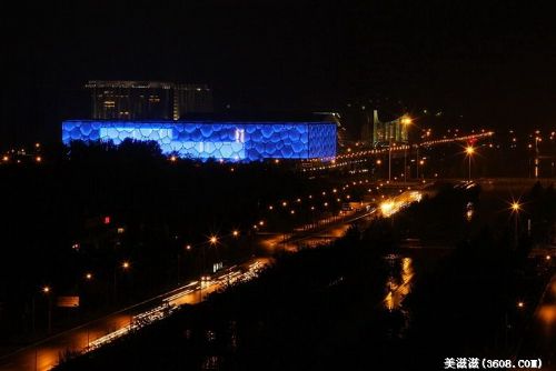水立方夜景圖片