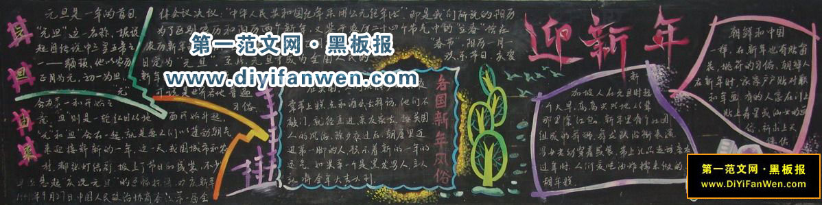 慶祝元旦黑板報——happy new year