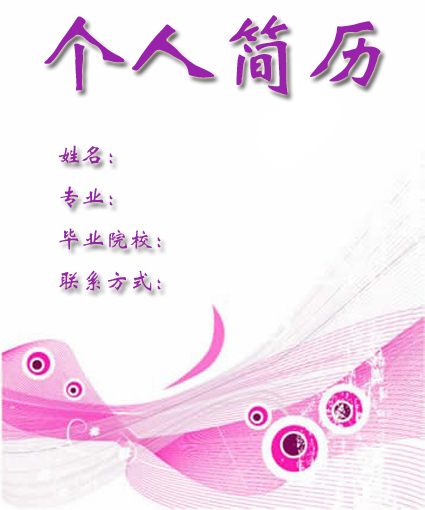 最流行的求職簡歷封面