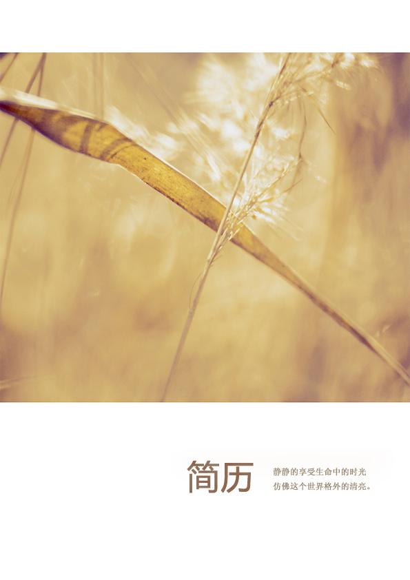 靜謐時光個人簡歷封面