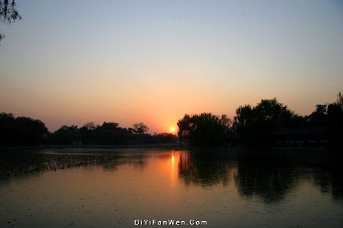 北海夕陽圖片
