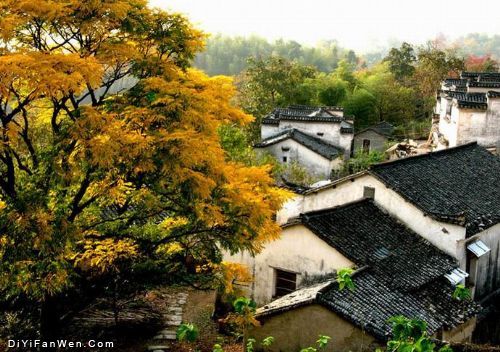 安徽迷人的塔川秋景圖片