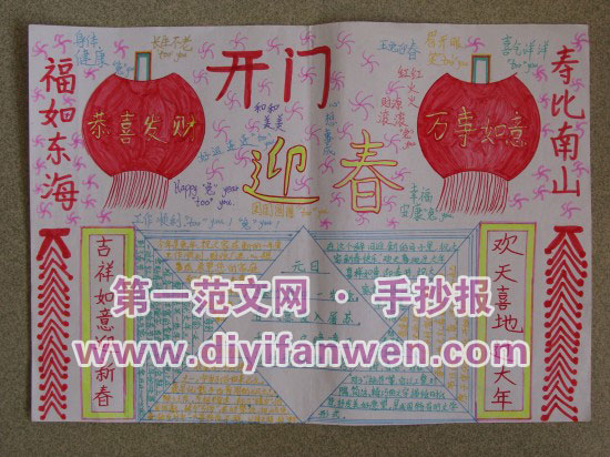 春節對聯的手抄報