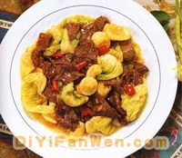 包心菜炒牛肉片