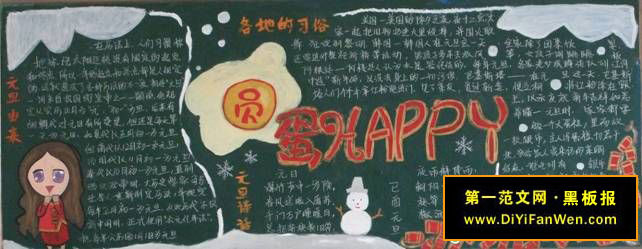 創意個性的元旦黑板報