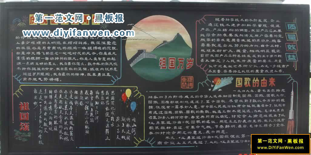 工廠慶祝國慶節黑板報