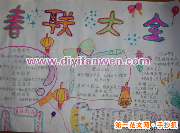 關於春聯的手抄報