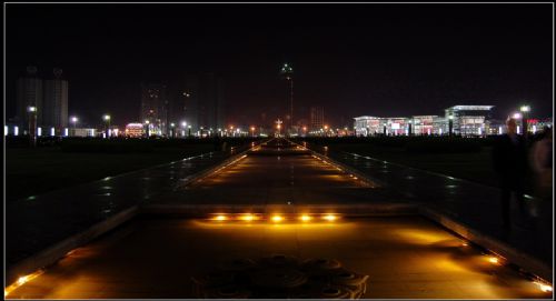 大連星海廣場夜景圖片