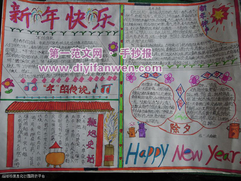 國小生2015羊年春節手抄報圖片