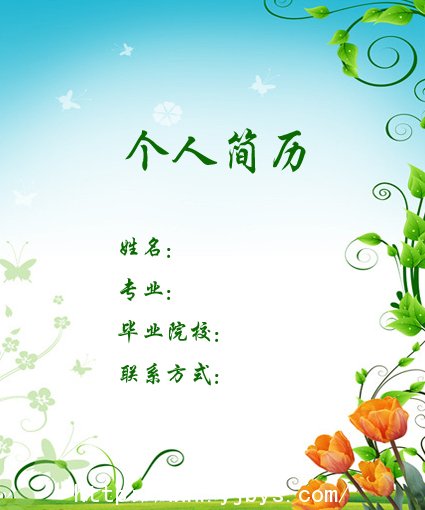 涉外文秘簡歷封面模板