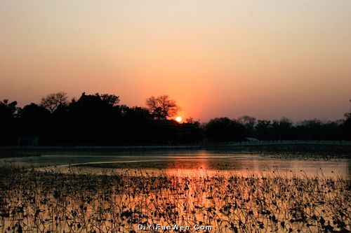 北海夕陽圖片