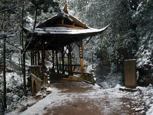 冬日的青城山圖片