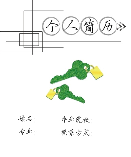 成功鑰匙簡歷封面