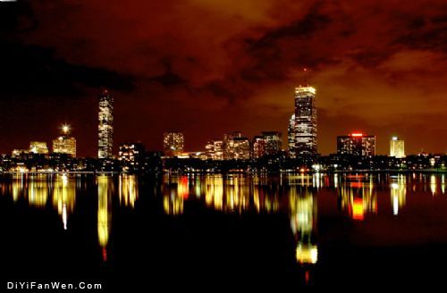 璀璨的波士頓夜景圖片
