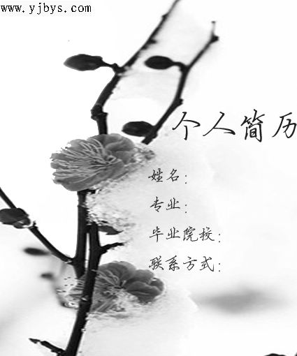 財務科長黑白簡歷封面