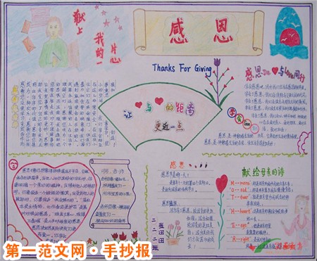 感恩節手抄報：每逢感恩節這一天