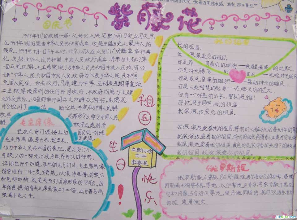 國慶節手抄報的排版