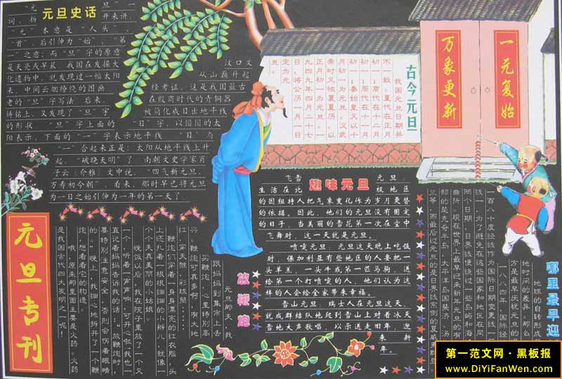 元旦黑板報設計欣賞