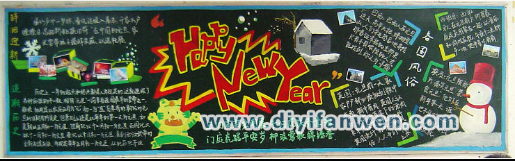初二新年黑板報
