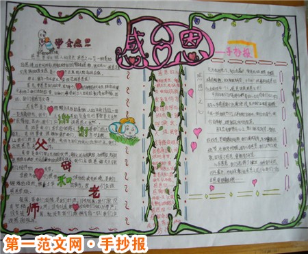 感恩節手抄報：每年一度感恩節