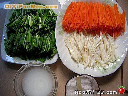 韭菜炒喉絲[多圖]