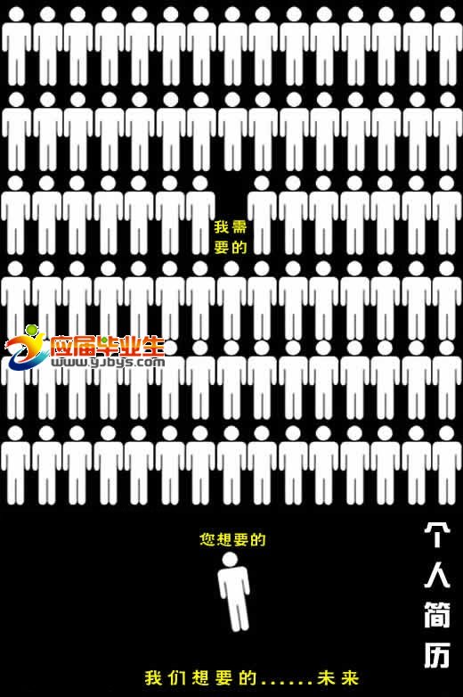 學生求職的黑白簡歷封面