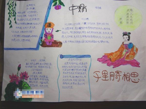 中秋節手抄報排版圖片