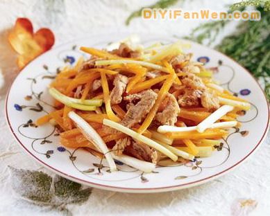 胡蘿蔔炒肉絲