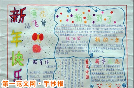 迎新年手抄報：新年祝福