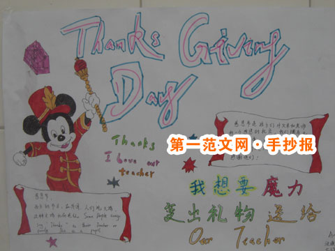 Thanksgiving  Day 英語黑板報圖片