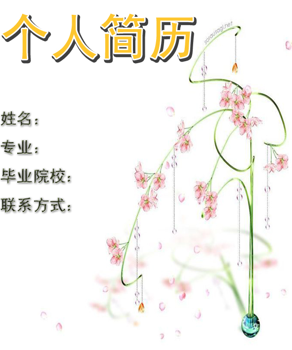 有愛心的求職簡歷封面