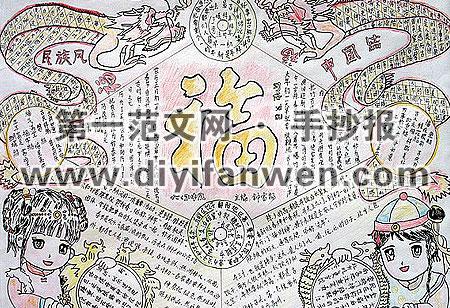 關於龍的春節手抄報