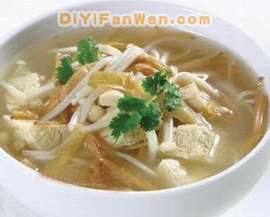 凍豆腐金針湯