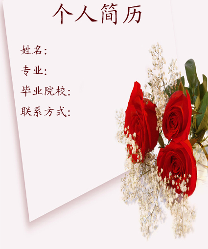 紅玫瑰簡歷封面模板