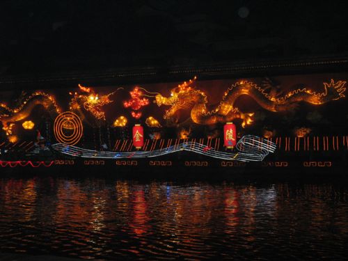 夫子廟秦淮河夜景圖片