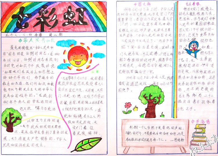 國慶電腦手抄報樣板