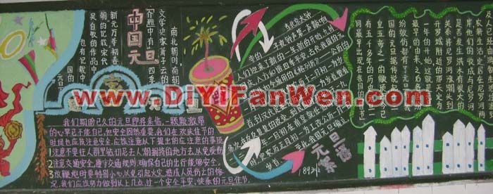 中學生迎新年黑板報