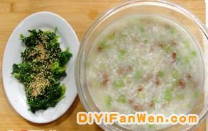 芹菜肉末粥