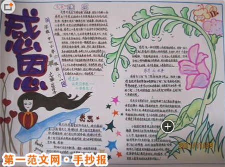 感恩節手抄報：感謝天神