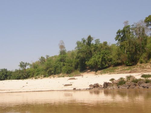 湄公河沿岸風景寮國境內圖片