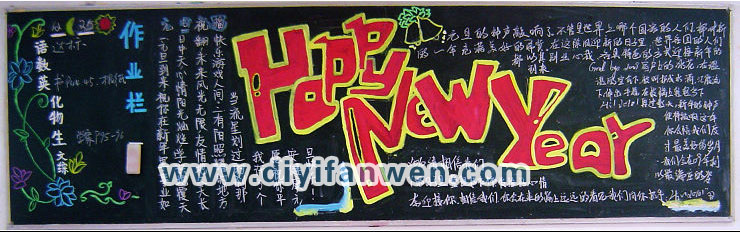 龍年新年黑板報圖片