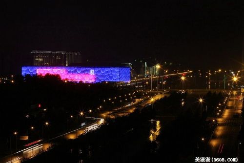 水立方夜景圖片