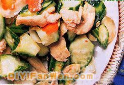 百合絲瓜炒雞片