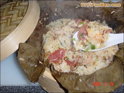 自製籠仔四寶荷葉飯