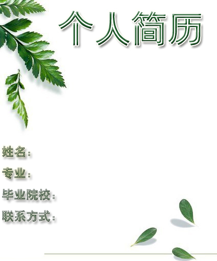 教師簡歷封面模板